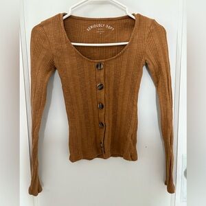 Aero | Women's Brown Button-Up Top